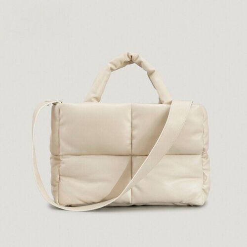 Shoulder Crossbody Bag Padded Tote Purse Handbag Cotton 30*24*8 CM Chain Handle