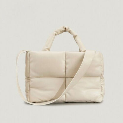 Shoulder Crossbody Bag Padded Tote Purse Handbag Cotton 30*24*8 CM Chain Handle