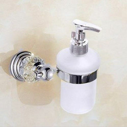 Luxury Crystal Silver Bathroom Accessories Chrome Polished Brass Hardware Sets