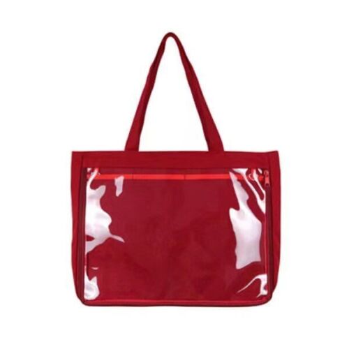 35*25*5CM Bag Women Canvas Bag PVC Transparent Purse Shoulder Bag Satchels Pink
