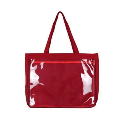 35*25*5CM Bag Women Canvas Bag PVC Transparent Purse Shoulder Bag Satchels Pink