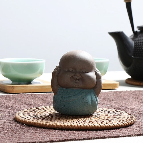 2.6“Novelty Tea Pet Yixing Zisha Purple Clay Statue Lovely Figurine Mini Pet