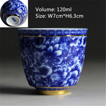 Chinese Tea Cup Japanese Style Master Cup Of Tea Blue-and-white Porcelain Cups
