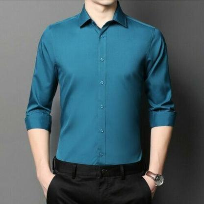 Stretch Anti-wrinkle Shirt - Men Non-iron Long Sleeve Business Standard Shirt