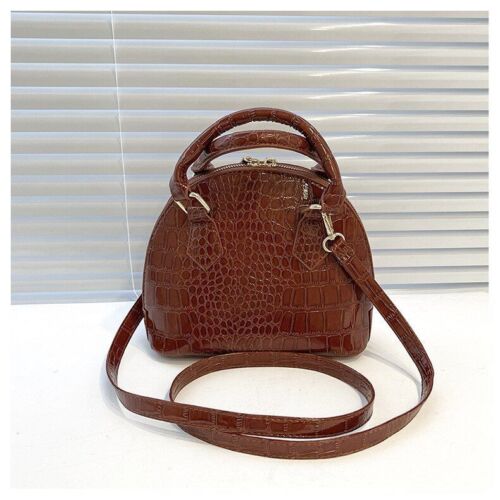 Retro Synthetic Leather Crossbody Bag Pattern Shoulder Bags Shell Shaped Purse