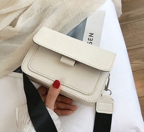 Small Flap Crossbody Shoulder Leather Bag Totes Solid Handbag Square Travel Bags
