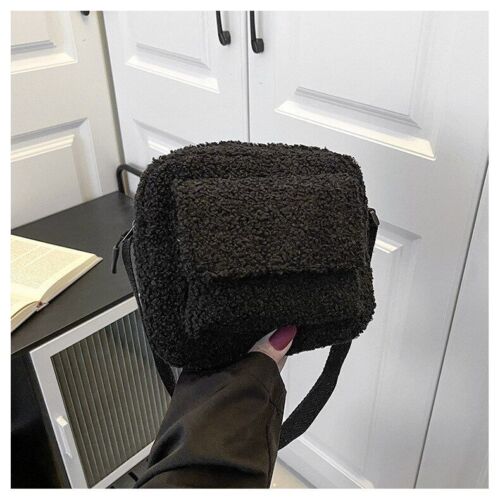 Shoulder Bag Vintage Lamb Wool Crossbody Messenger Travelling Purse 21*16*10 CM