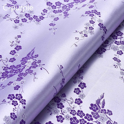 Chinese Silk Satin Floral Fabric Tang Suit Costume Cheongsam Dress By Metre Red