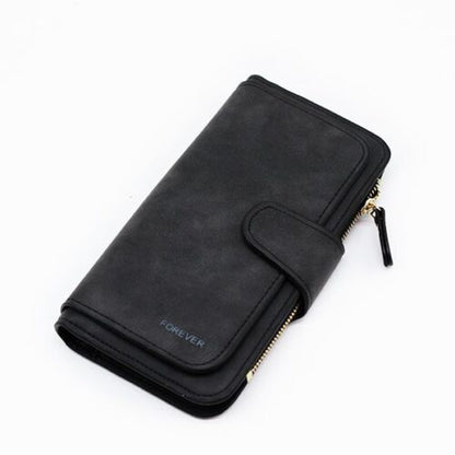 Synthetic Leather Wallet Zipper Long Card Holder Coin Purse Bag 19*10*2.5cm Pink