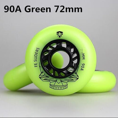 8 Pcs Skating Wheels 90A Sliders Inline Skates Slide Pink Red Blue Green 72/76mm