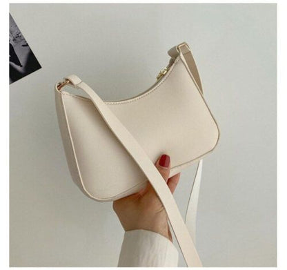 Fashion Handbags Retro Leather Temperament Shoulder Underarm Bag Baguette Shape