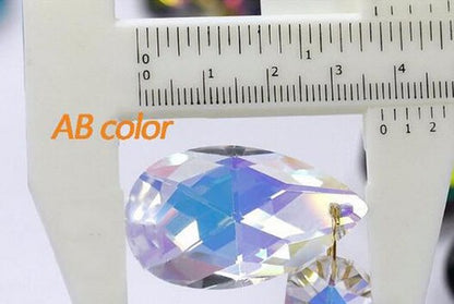 10PCS 38MM Colorful Teardrop Glass Chandelier Crystal Prisms Wedding Decoration
