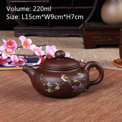 Chinese Yixing Zisha Purple Clay Tea Pot Handpainted Cup Teteras Kungfu Pot New