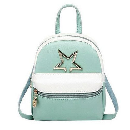 Leather Backpack Red Small Cute Purse Brand Shoulder Bag Red Blue Gray Green 1PC
