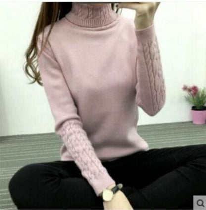 Women Sweaters Turtleneck Cashmere Knitted Pullovers Female Jumper Tricot Tops