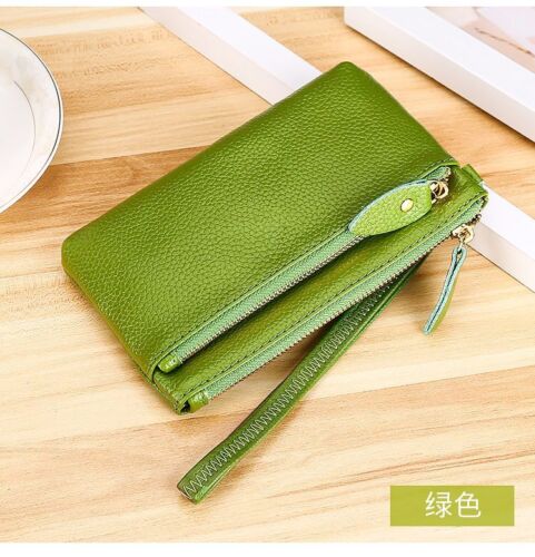 Genuine Cow Leather Wrist Strap Purse Handbag Versatile 17.5*10*0.8 CM Polyester
