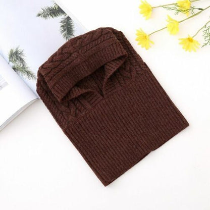 Knitted Hat Casual Warm Hood Snood Thick Neck Collar Neck Face Protect