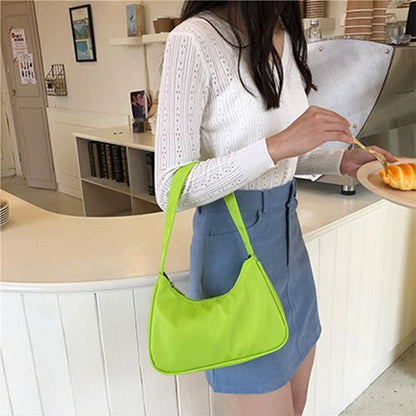 Hobos Clutch Purse Handbags Candy Color Nylon Small Shoulder Bags Tote Purse 1PC