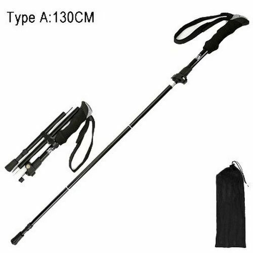 Fold Trekking Pole Portable Hiking Camping Stick Telescopic Nordic Walking Stick