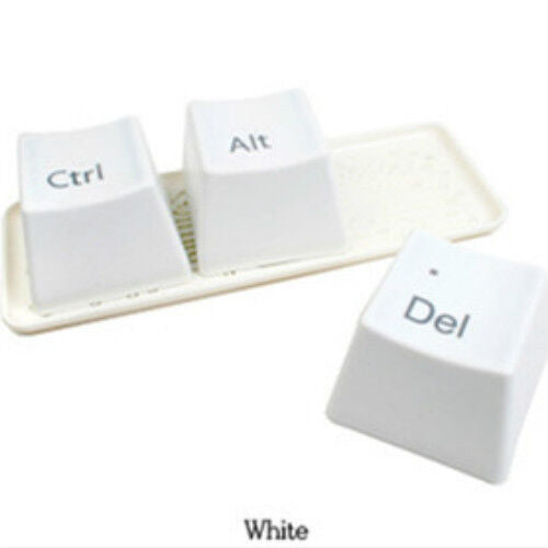 3Pcs Tea Cup Coffee Mugs Novelty Ctrl ALT DEL Keyboard Key Design Container Tray
