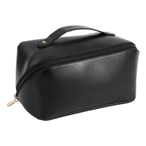 Large Capacity Travel Cosmetic Bag Organizer Makeup with Brushes Slots Dividers