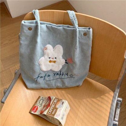 Cartoon Shoulder Bag Canvas Large Shopper Bag Fashion Casual Book Pouch 30*13*34