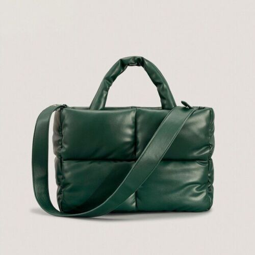 Shoulder Crossbody Bag Padded Tote Purse Handbag Cotton 30*24*8 CM Chain Handle