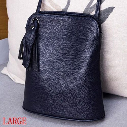 Genuine Leather Tassel Crossbody Bag Small Shoulder Purse Money Messenger Bags