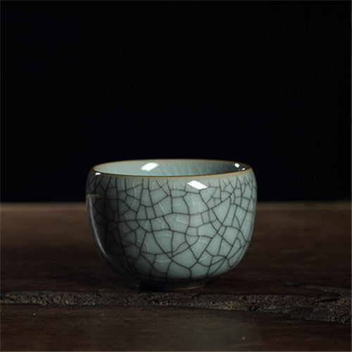 One Tea Cup Crackle Glaze Porcelain Cup Marked Longquan Celadon Cup Of Tea 85ml