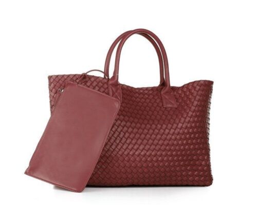 Candy Color Woven Tote Bag Fashion One Shoulder Bag Large Handbag Shopping Bags