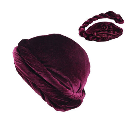 Men Halo Turban Satin Silk Lined Elastic Men Turban Head Wrap Headband Caps