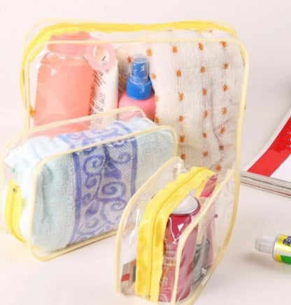 Waterproof PVC Cosmetic Bag Travel Transparent Makeup Storage Purse 6*18*12 CM