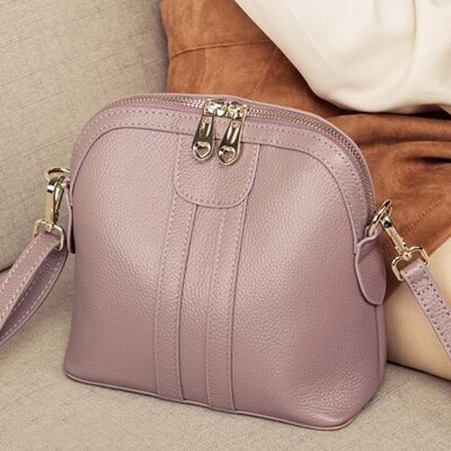 Genuine Leather Purse Shoulder Bag 20*9*18 CM Blue Purple Gray Red Black Handbag