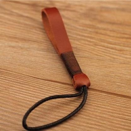 Keychains Genuine Cowhide Leather Lanyard Weave Car Keyring Cover Accessory 10cm