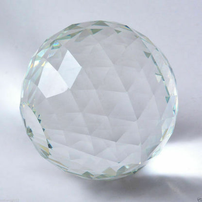 Clear Cut Crystal Sphere 50-200MM Faceted Gazing Ball Prisms Suncatcher Home