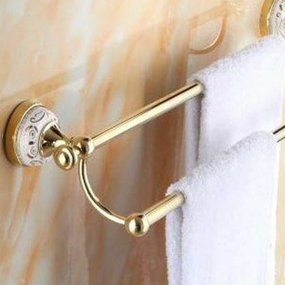 Luxury Towel Racks Stainless Steel Ceramic Wall Mounted Bathroom Accessories Set