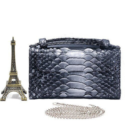 Leather Clutch Crossbody Bag Gold Luxury Serpentine Clutch Purse Messenger Bags