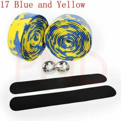 Bike Handlebar Tape Road Bicycle Camouflage Cycling Handle Cork Wrap Bar Plugs