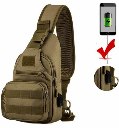 Shoulder Bag Bottle Pouch Chest Outdoor Travel Hunting Climbing Hiking Backpack