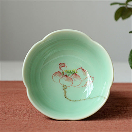 Chinese Tea Cup Handpainted Flower Ceramic Master Cup 80ml Kung Fu Tea Cups New