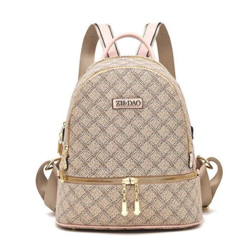 Backpack Printing Leather Back Pack Bags Softback Travel Bags 20 L Red Pink Pink
