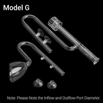 Skimmer Glass Lily Pipe Spin Surface Inflow Outflow 13/17mm Aquarium Water Tank