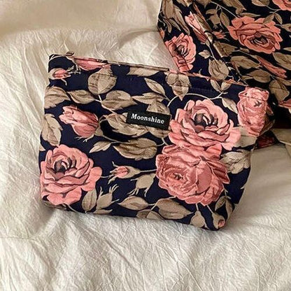 Vintage Tote Bag Rose Print Luxury Handbag Large Shopping Bags 36.5*32.5*16 CM
