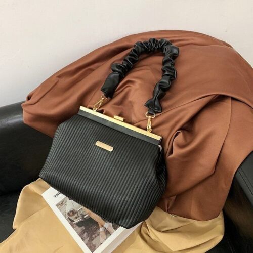 Luxury Pleated Frame Bags Party Gold Handbag Purse Vintage Underarm Shoulder Bag