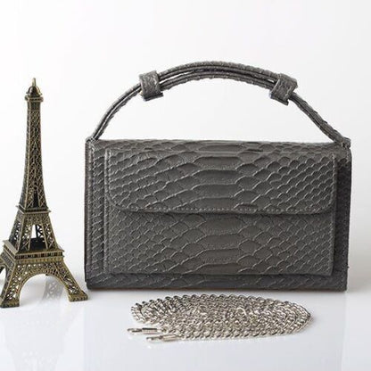 Leather Clutch Crossbody Bag Gold Luxury Serpentine Clutch Purse Messenger Bags