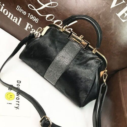 Soft Leather Purse Handbag Clip Fashion Shoulder Bag Messenger Pouch Cotton 1 PC