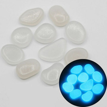 10-2000 Glow in the Dark Pebble Stone Shiny Home Garden Aquarium Fish Tank Decor