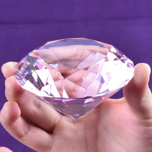 New 80mm Crystal Diamond Paperweight Solid Color Wedding Gifts 3.15" W