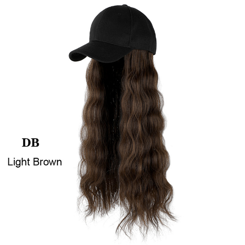 Baseball Cap Wig Kinky Straight Hat Synthetic Hair Wigs Natural Adjustable Hat