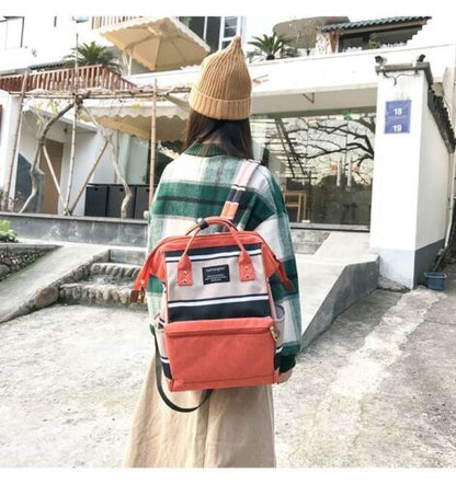 Canvas Laptop Backpacks Schoolbag School Travel Bags Polyester Softback 20-35 L